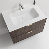 Plywood  Bathroom Cabinet Walnut Grain Finish