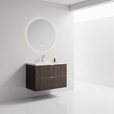 Plywood  Bathroom Cabinet Walnut Grain Finish